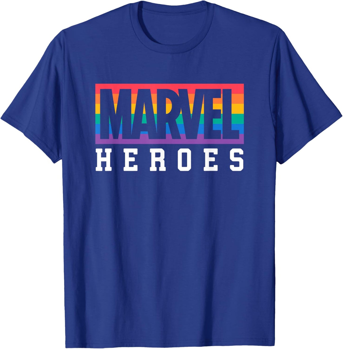 Marvel Pride Flag Rainbow Marvel Heroes Logo T-Shirt - T-Shirt | Royal