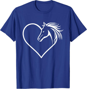 Horse Heart Shaped - Animal Horseman Horses Equestrian T-Shirt - T-Shirt | Royal