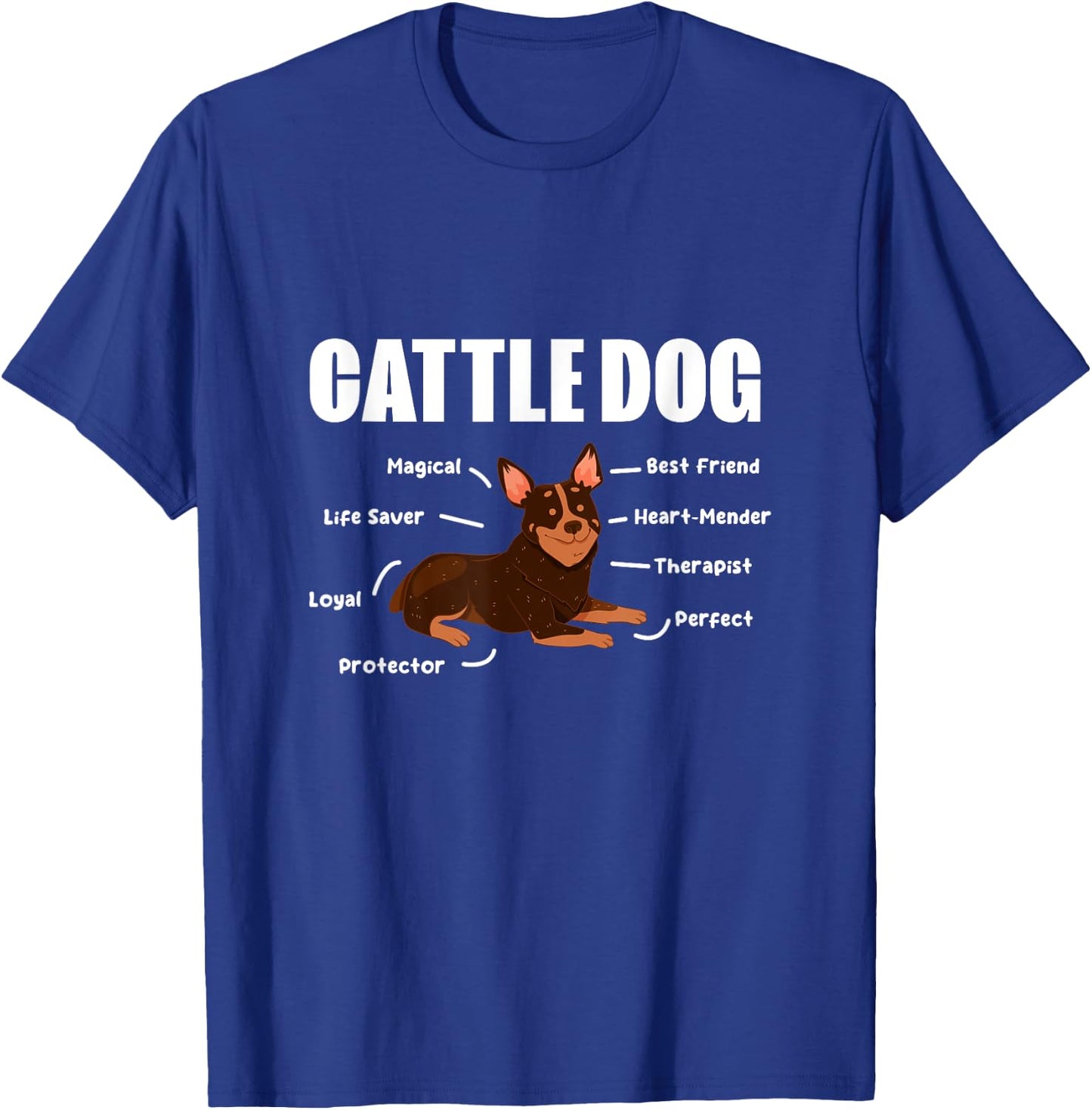 Cattle Dog Heeler Mom Heeler Dad Dog Lover Men Women Kids T-Shirt - T-Shirt | Royal