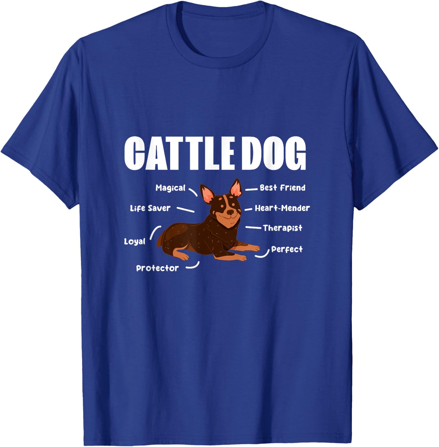 Cattle Dog Heeler Mom Heeler Dad Dog Lover Men Women Kids T-Shirt - T-Shirt | Royal