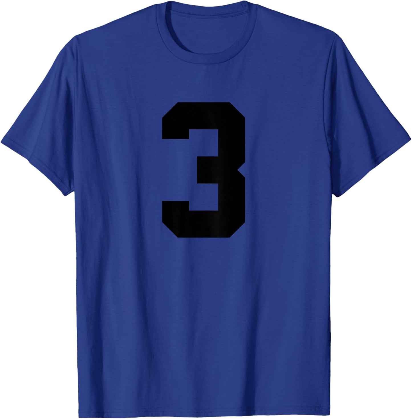 Number 3 (on Back) Team Jersey Number T-Shirt - T-Shirt | Royal