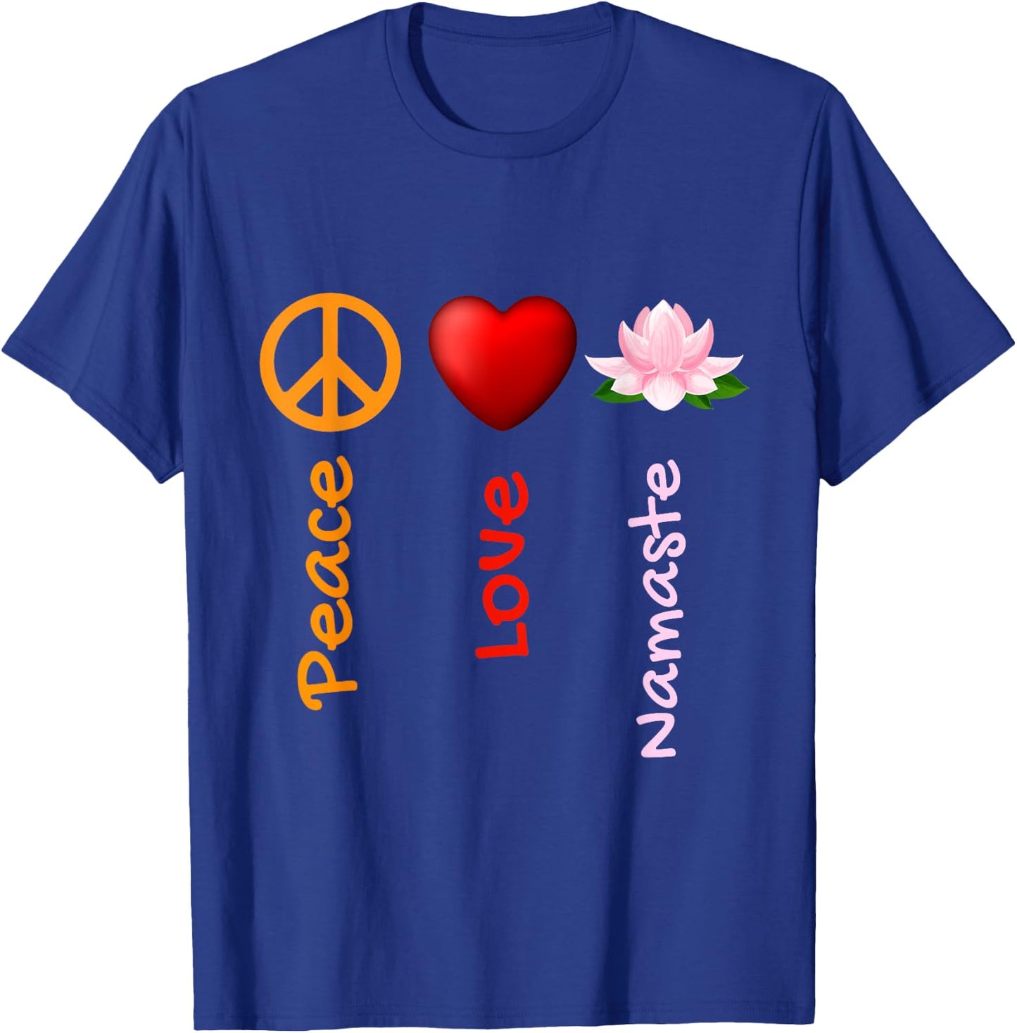 Peace Love Namaste Yoga,Yoga Gift Ideas,Yoga Lotus Flower T-Shirt - T-Shirt | Royal