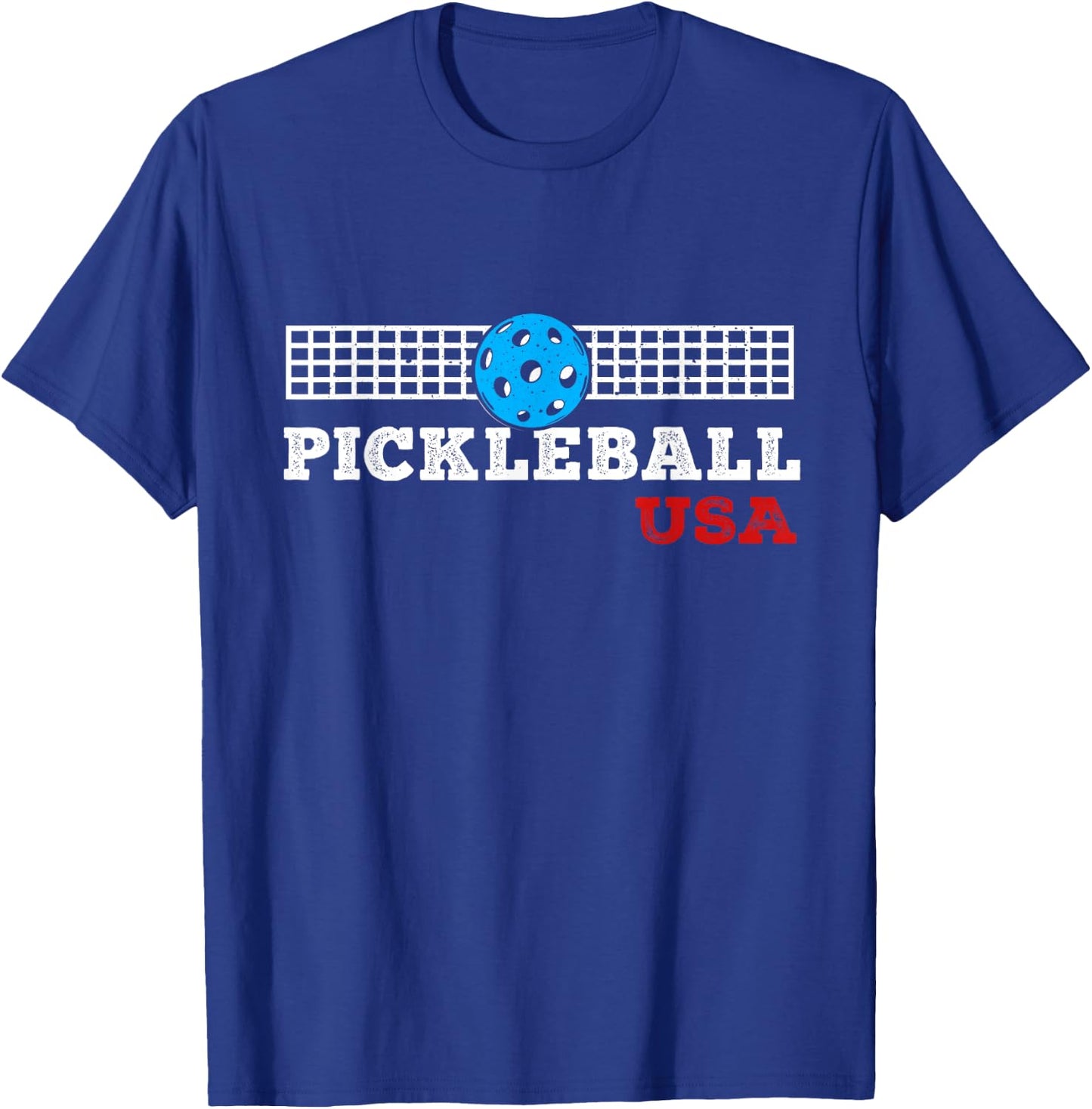 Pickleball Support the Team Pickleball Player USA Flag T-Shirt - T-Shirt | Royal
