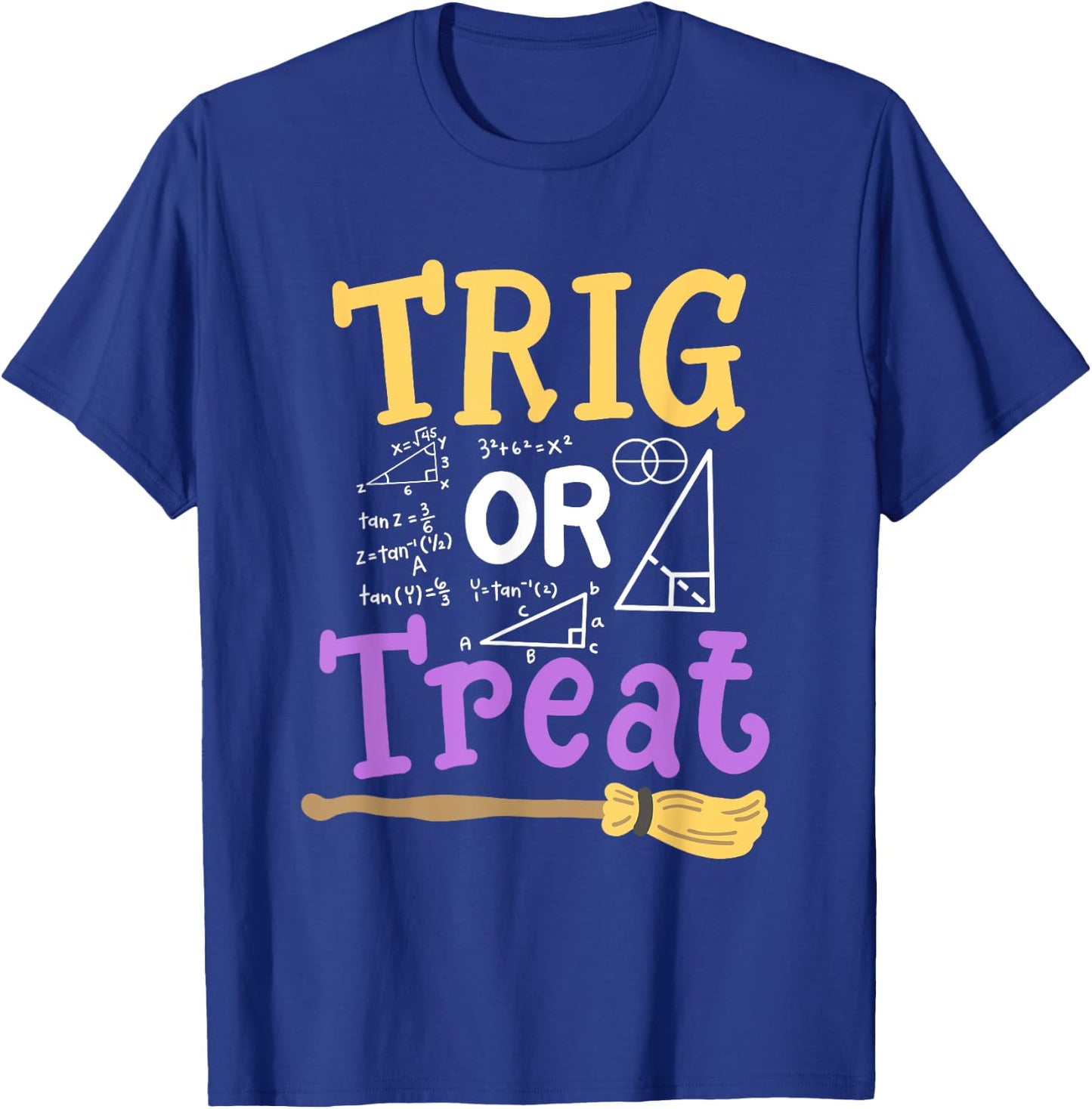 Halloween Math Teacher Trig Or Treat Student School College Women Kids T-Shirt - T-Shirt | Royal