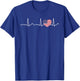 USA - heartbeat, pulse, heart line, ECG T-Shirt - T-Shirt | Royal