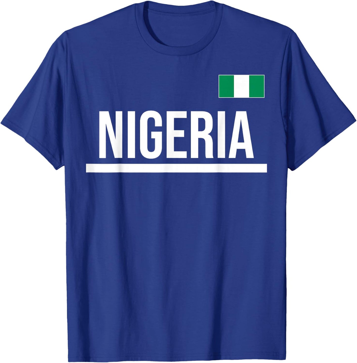 Nigeria Flag Sports Jersey T-Shirt - T-Shirt | Royal