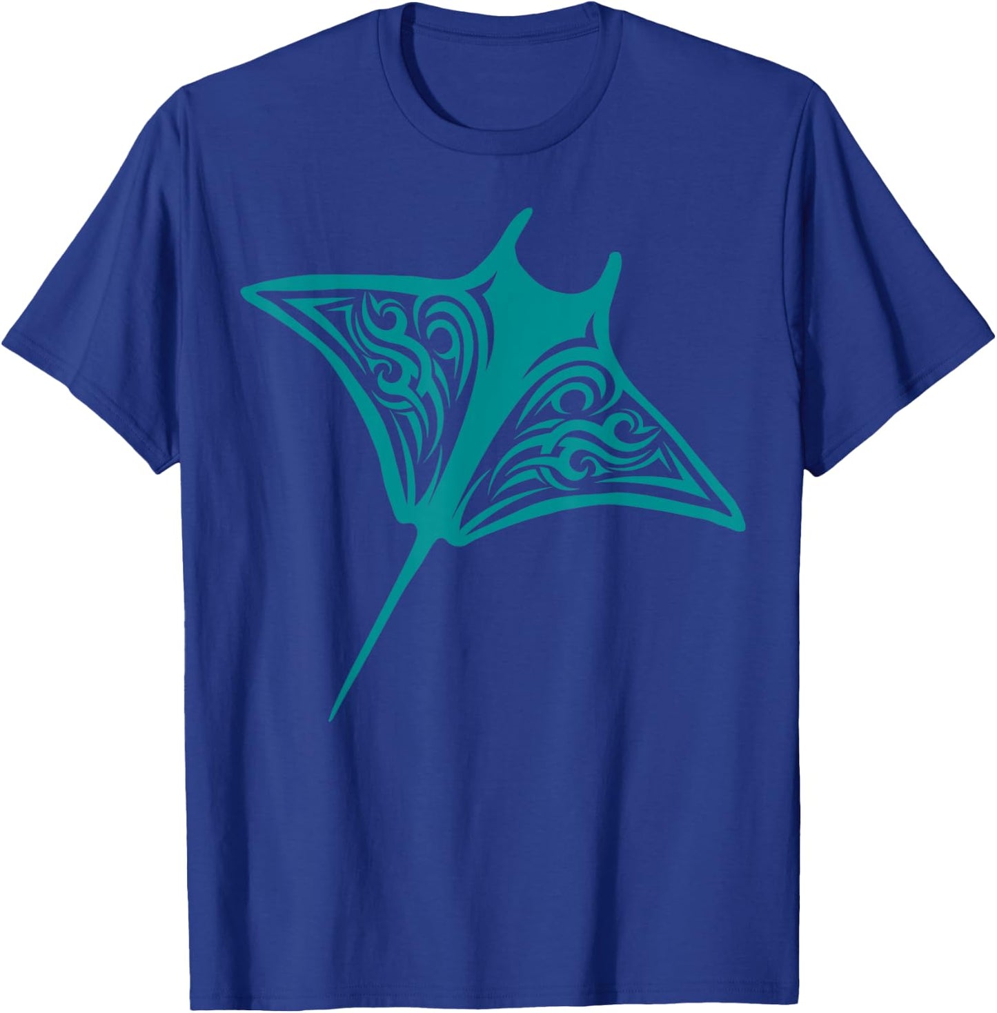 Manta Ray Hawaii Tribal Stingray Fish Ocean Biologist T-Shirt - T-Shirt | Royal