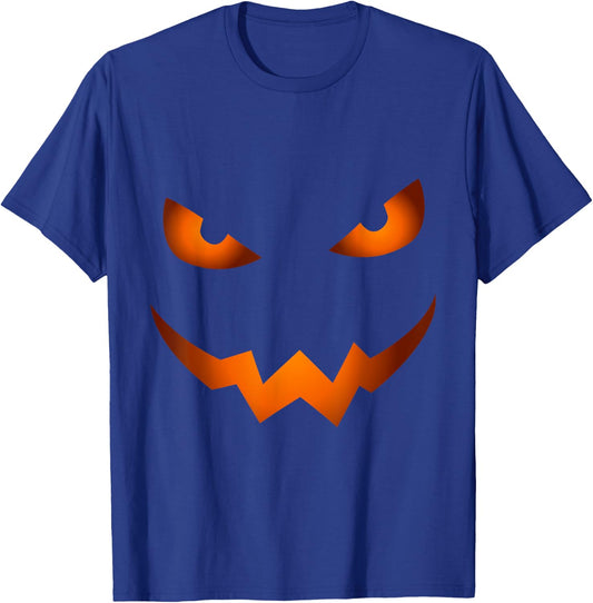 Scary Jack O Lantern Pumpkin Face Halloween Costume T-Shirt - T-Shirt | Royal