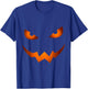 Scary Jack O Lantern Pumpkin Face Halloween Costume T-Shirt - T-Shirt | Royal