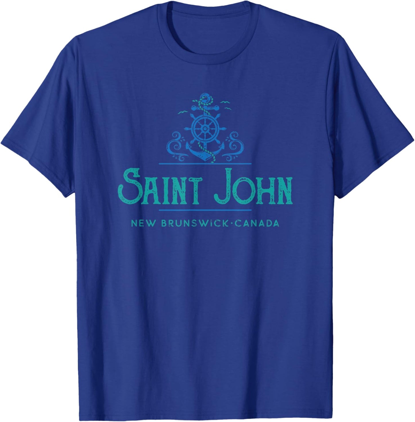 Saint John, New Brunswick, Canada Nautical Design T-Shirt - T-Shirt | Royal
