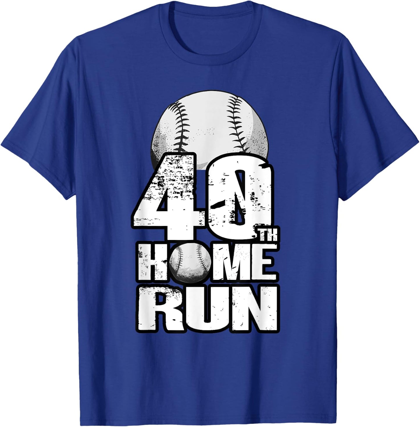 40 Years Old Vintage Baseball 40th Birthday T-Shirt - T-Shirt | Royal
