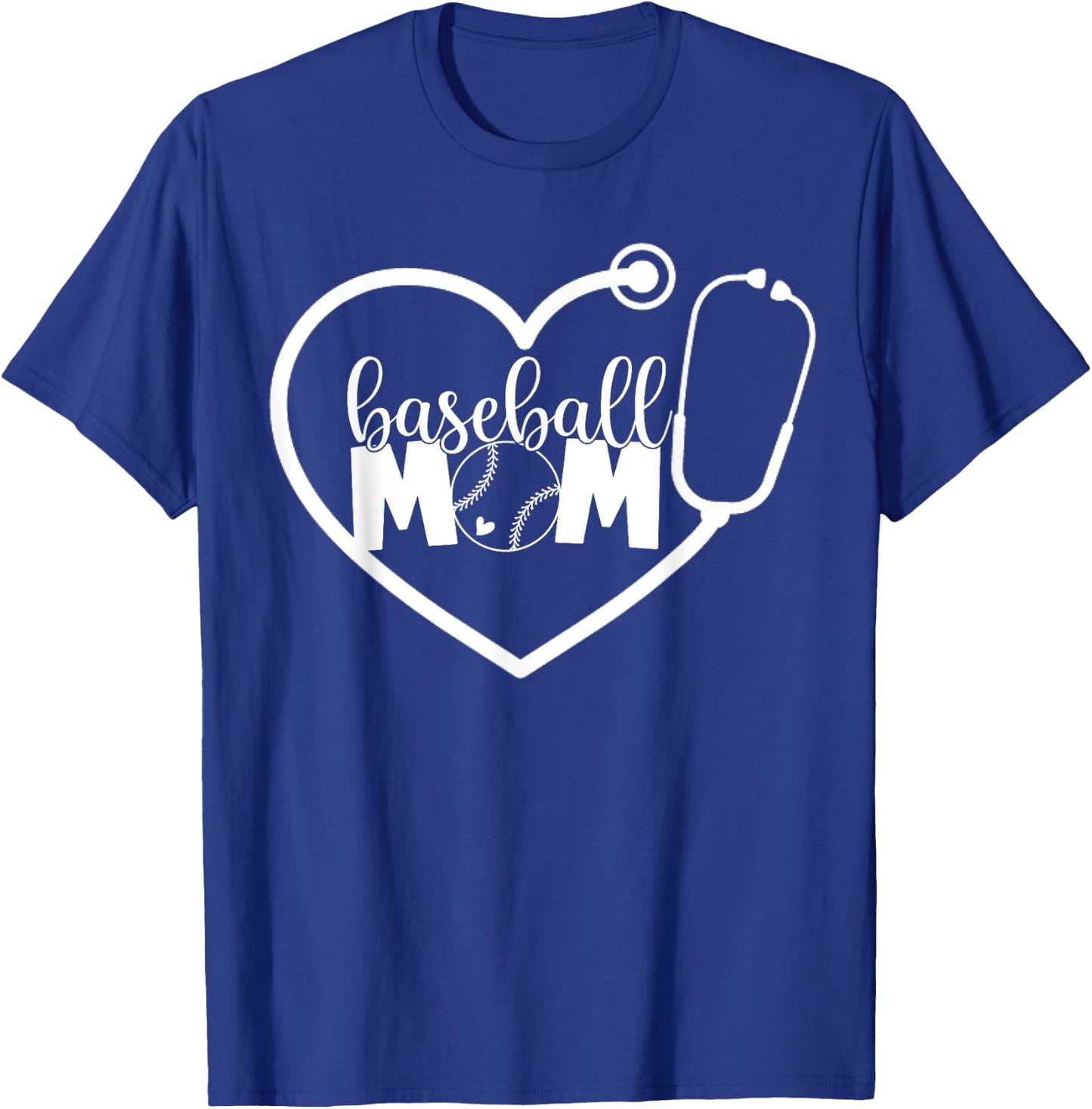 Nurse And Baseball Mom Stethoscope RN Registered Nurse T-Shirt - T-Shirt | Royal