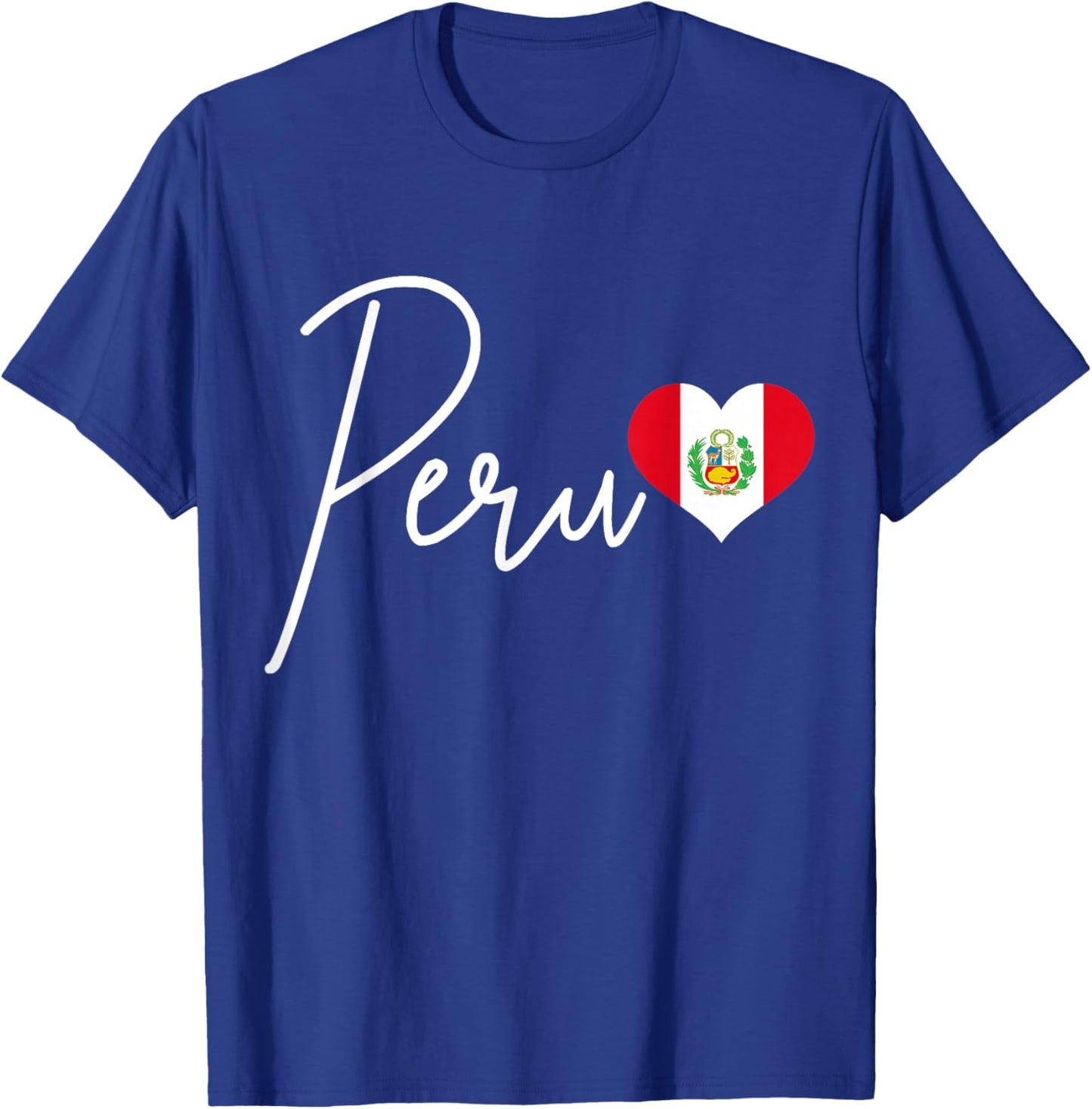 Peruvian Flag Heart Pride T-Shirt - T-Shirt | Royal