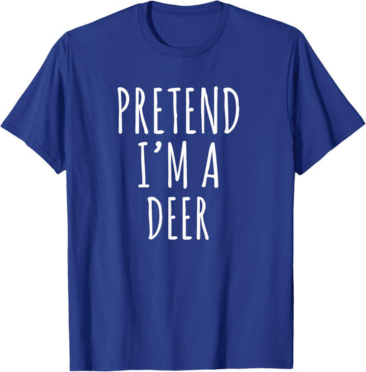 Lazy Halloween Costume Pretend I'm A Deer Simple T-Shirt - T-Shirt | Royal