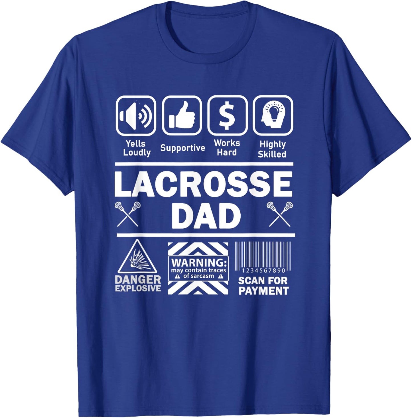 Lacrosse Dad Funny Contents of Sports Father T-Shirt - T-Shirt | Royal