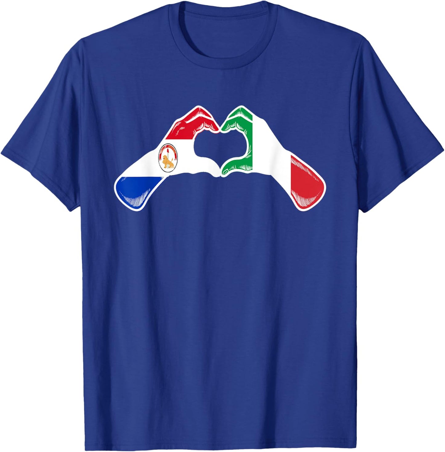 Paraguay Italy Flag - Paraguayan Italian Heart T-Shirt - T-Shirt | Royal