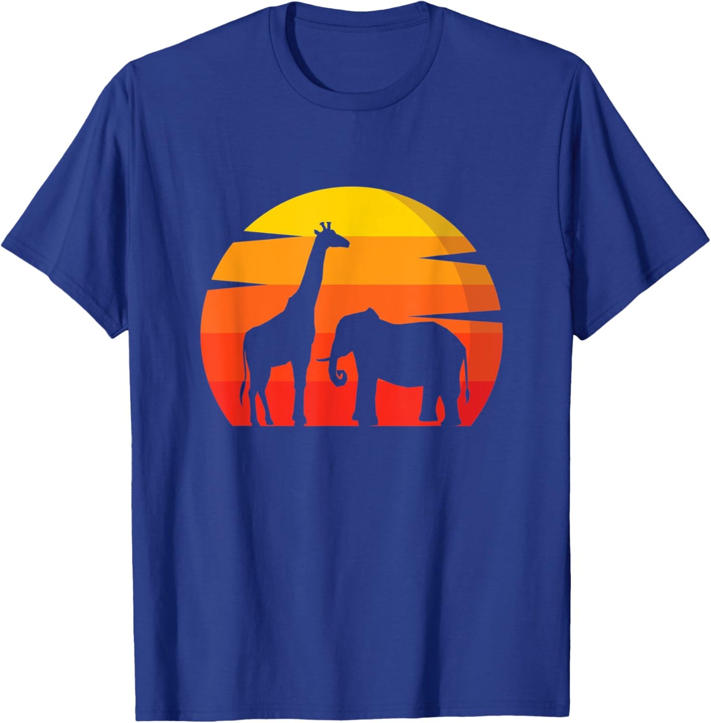 Elephant Giraffe Vintage Animal Lover Zoo Africa Animals T-Shirt - T-Shirt | Royal