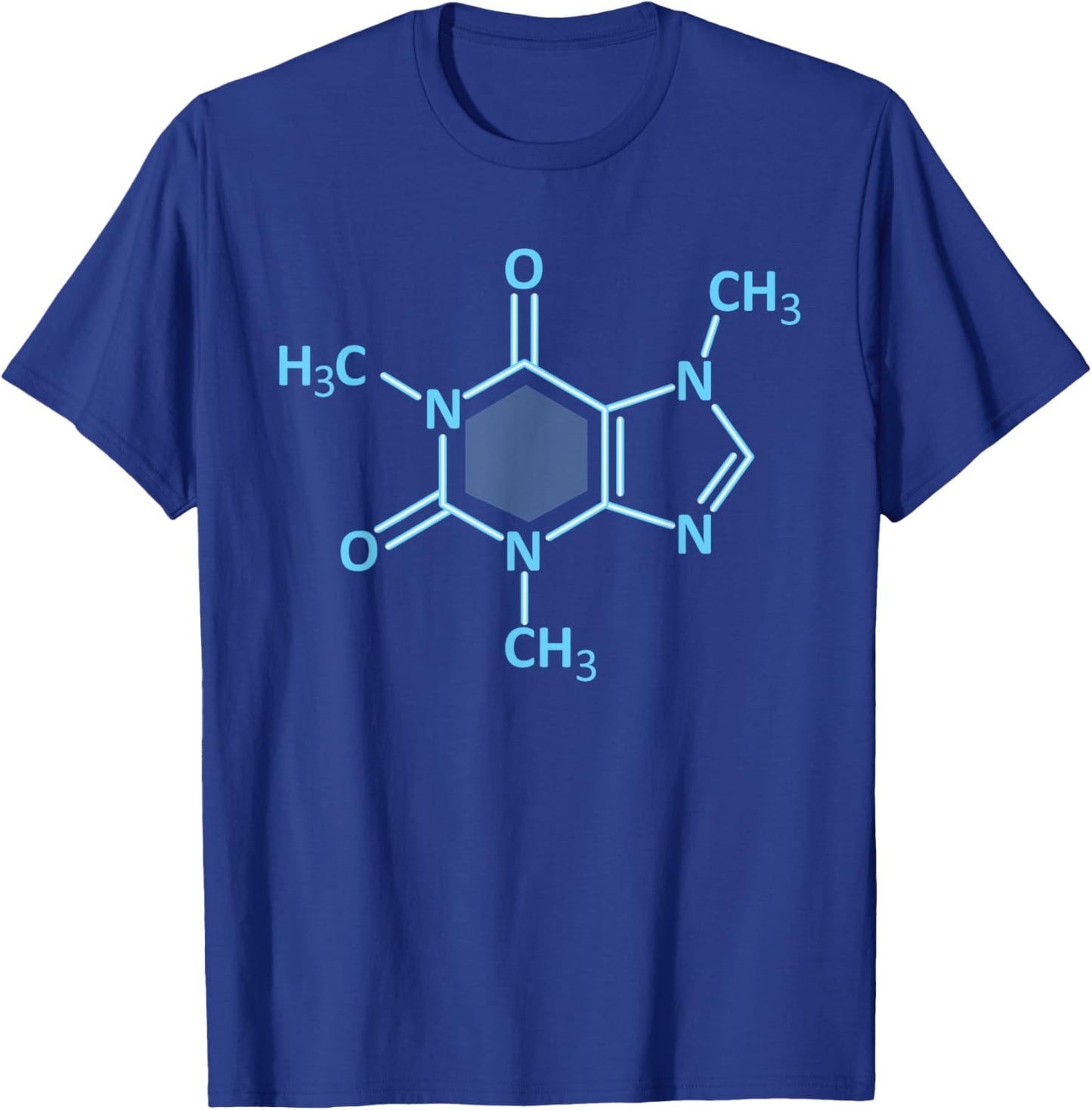 Caffeine Molecule Coffee T Shirt Coffee Chemical Formula T-Shirt - T-Shirt | Royal