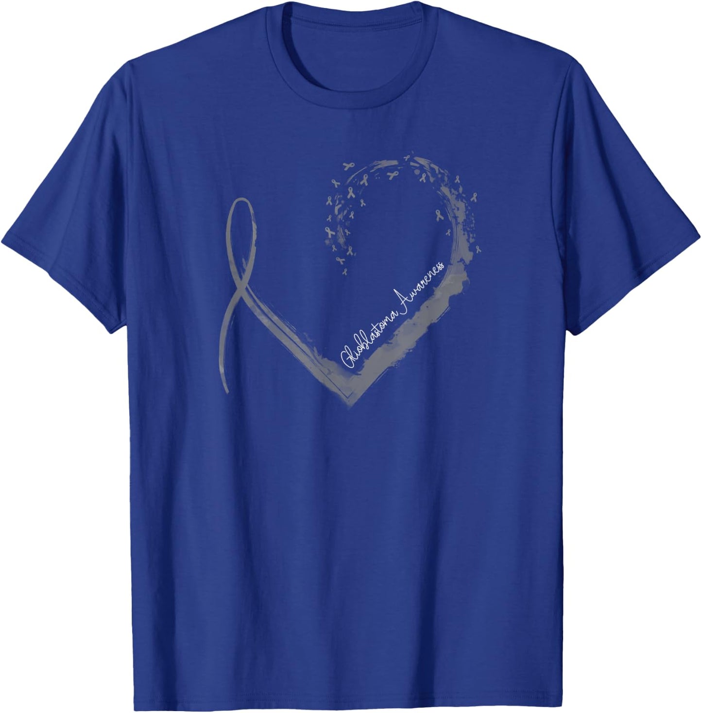 Ribbon Heart Glioblastoma Awareness T-Shirt - T-Shirt | Royal