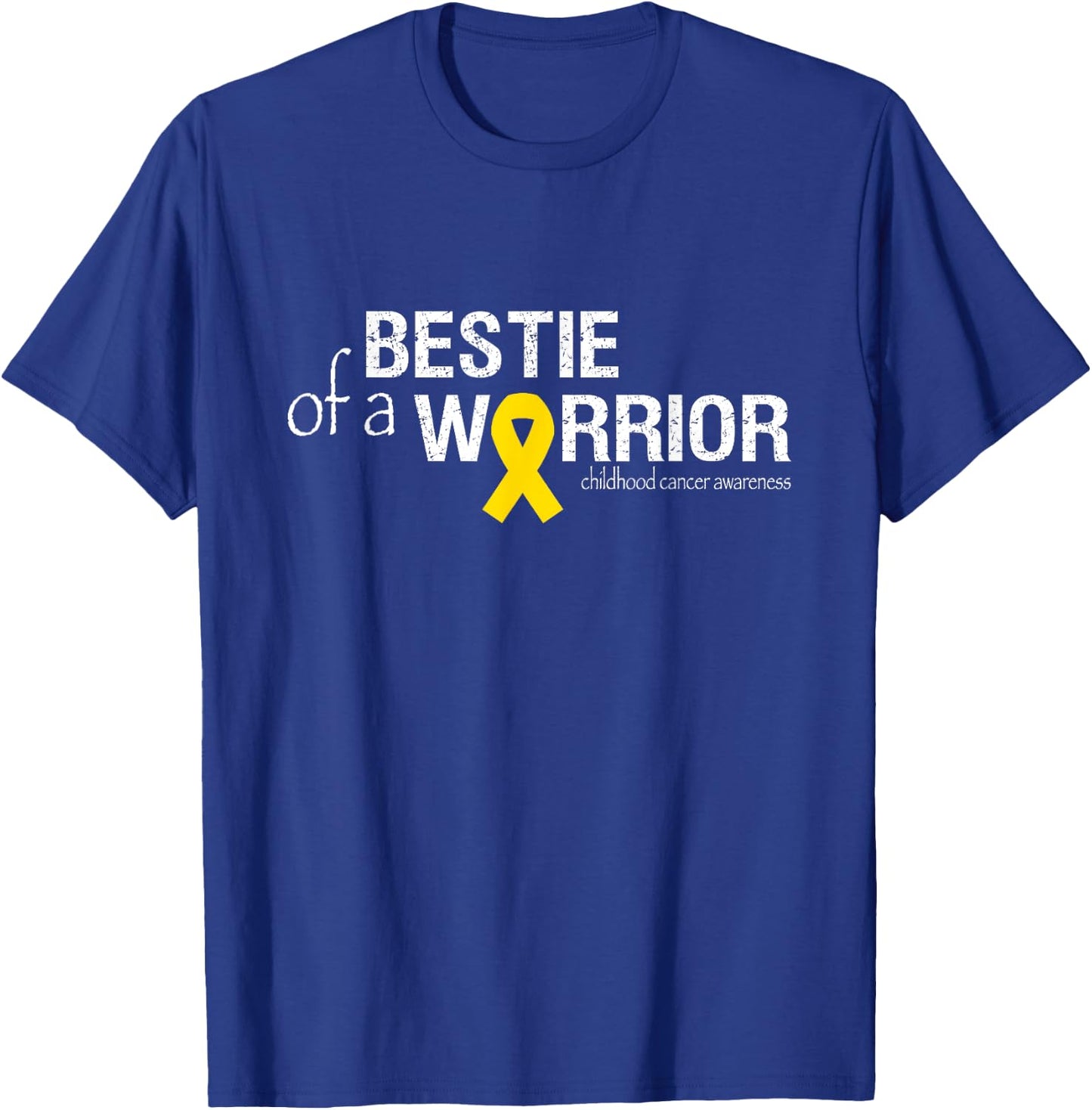 Bestie Of A Warrior Childhood Cancer Awareness Ribbon T-Shirt - T-Shirt | Royal