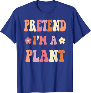Retro Groovy Halloween Costume Shirts, Pretend I'm A PLANT T-Shirt - T-Shirt | Royal