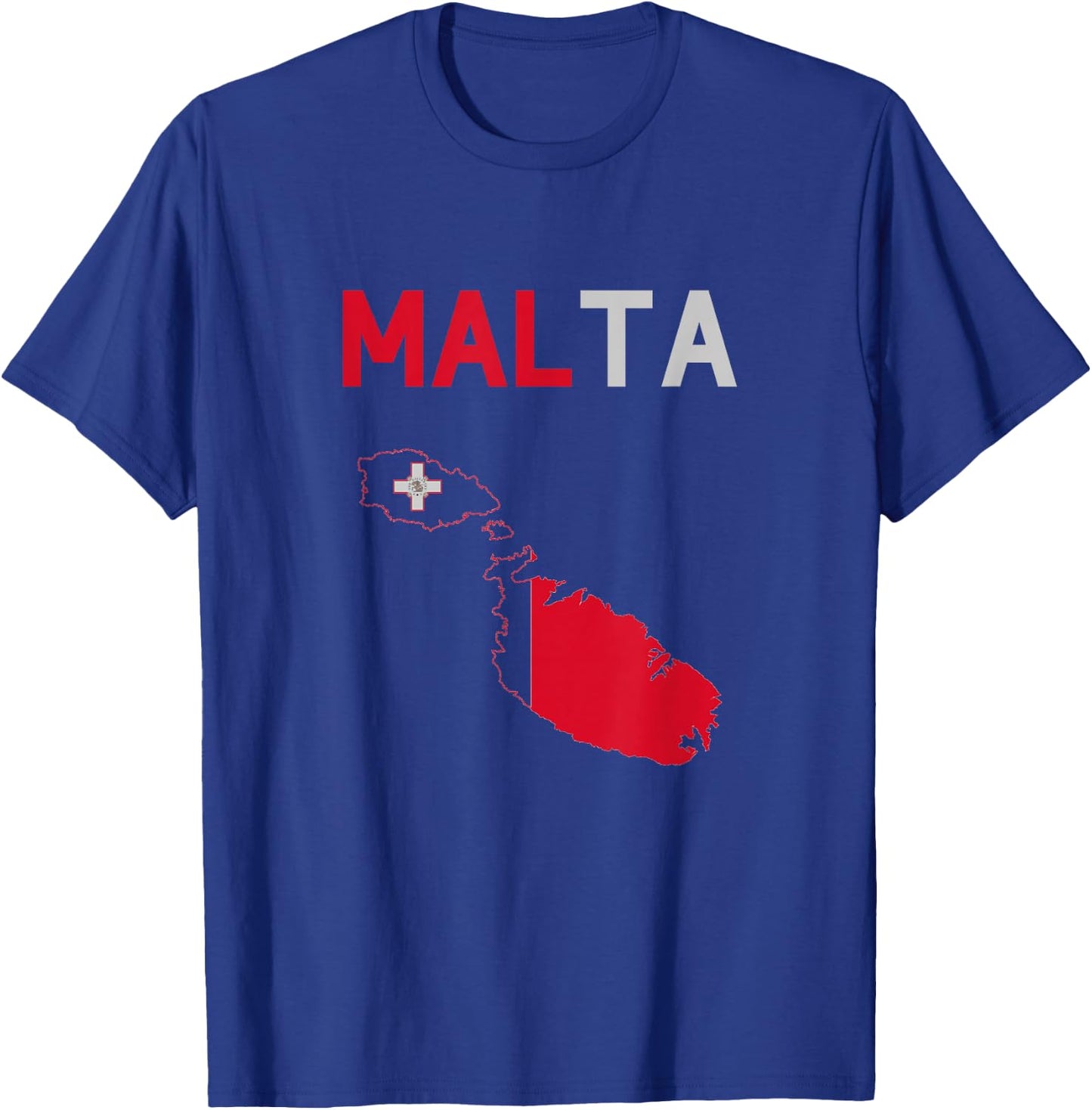 Malta Flag and Map T-Shirt - T-Shirt | Royal