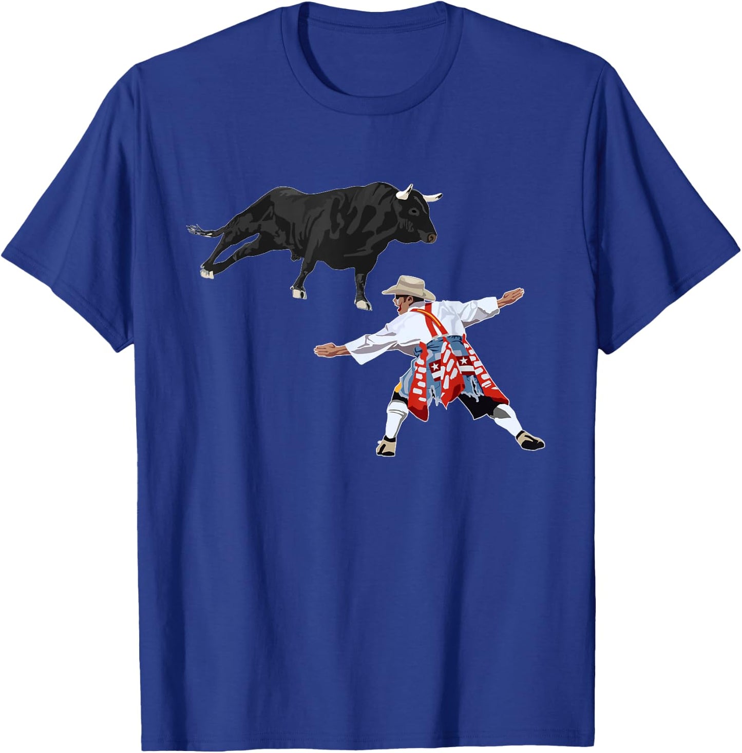 Rodeo Clown Funny Bull Fighting Lover Gag Bullfighter Outfit T-Shirt - T-Shirt | Royal