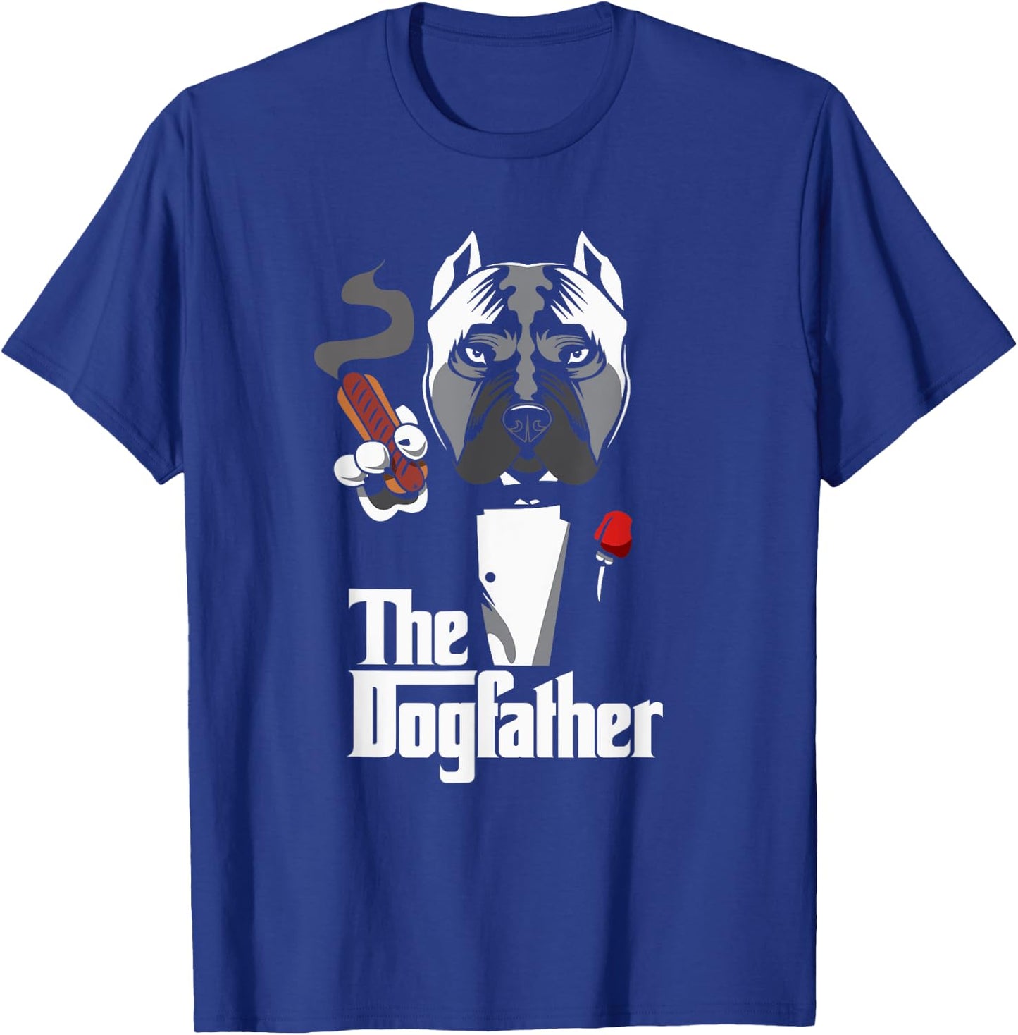 Utopia Sport Dogs Shop The Dogfather Funny , Men's Black Cartoon Dog , Small, Classic Fit, Short Sleeve T-Shirt - T-Shirt | Royal
