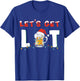 Let's Get Lit Drinking Beer Santa Hat Christmas Lights T-Shirt - T-Shirt | Royal