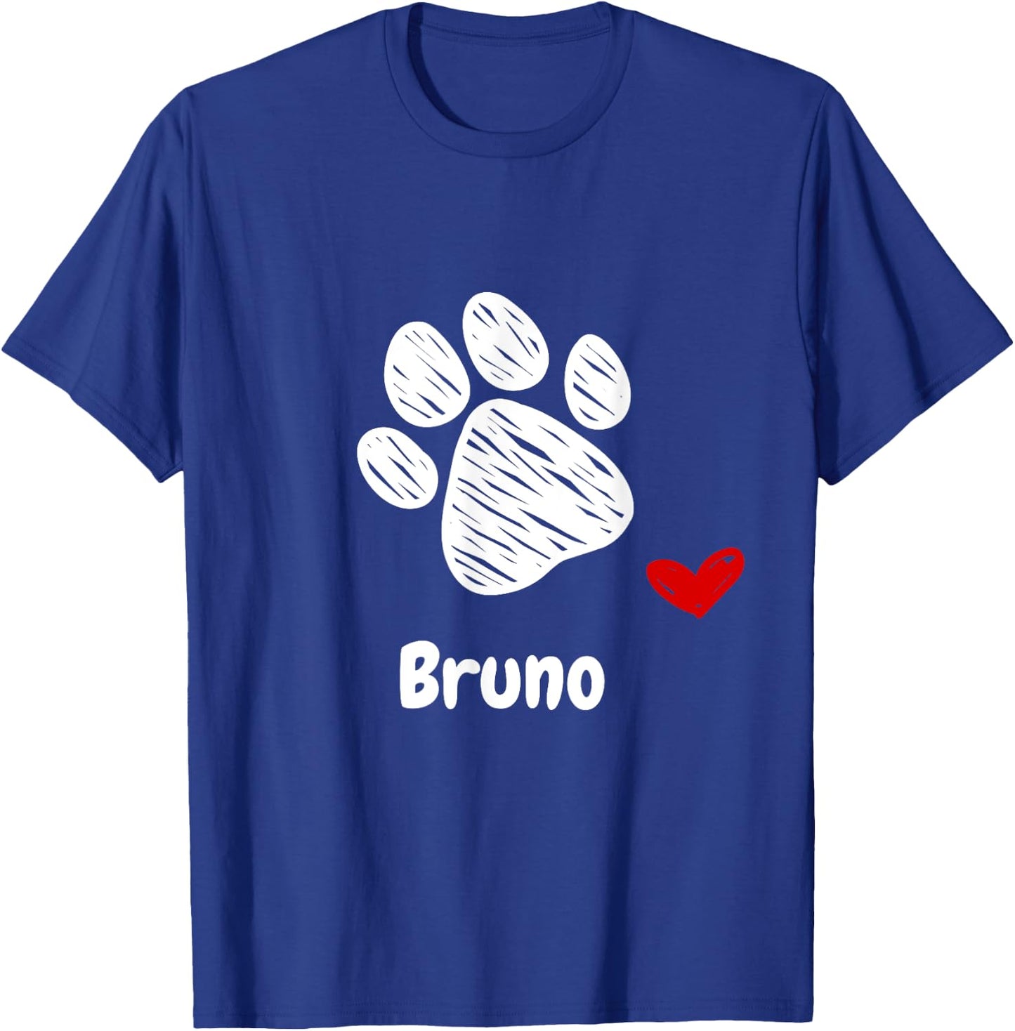 Bruno Dog Paw Best Puppy Dog Named Bruno Dog Lover Men Women Girls Kids T-Shirt - T-Shirt | Royal