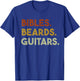 Bibles Beards Guitars - Christian Men Guitar Worship T-Shirt - T-Shirt | Royal