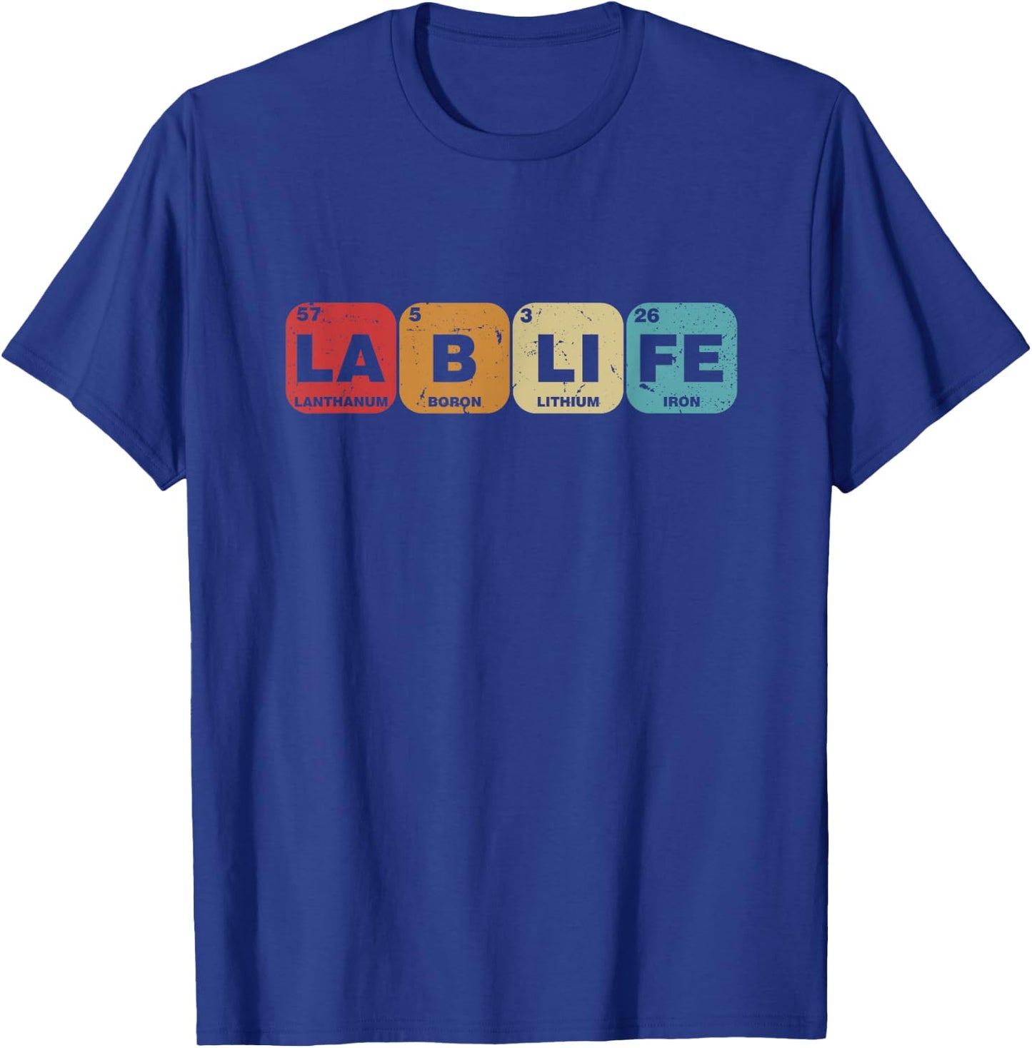 Lab-Life Laboratory Research Lab Rat Periodic Element Table T-Shirt - T-Shirt | Royal