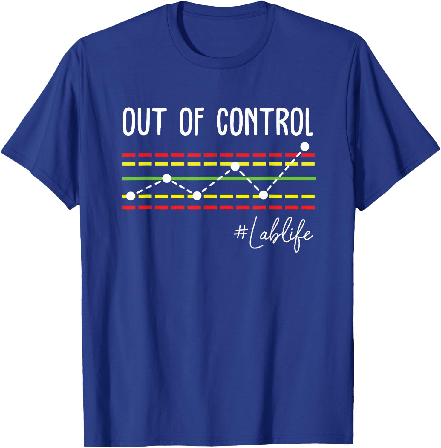 Scientist Chemistry Lover Lab Tech QC Chart Out Of Control T-Shirt - T-Shirt | Royal