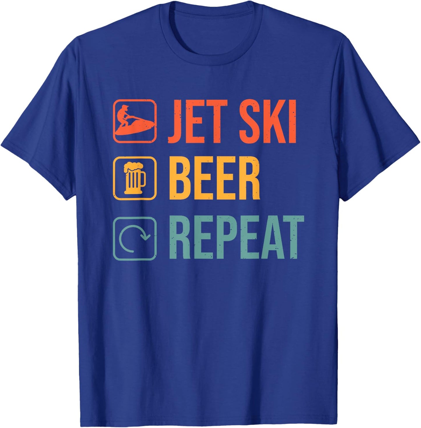 Jet Ski Beer Repeat Funny Jet Ski Operator Jetski Rider T-Shirt - T-Shirt | Royal