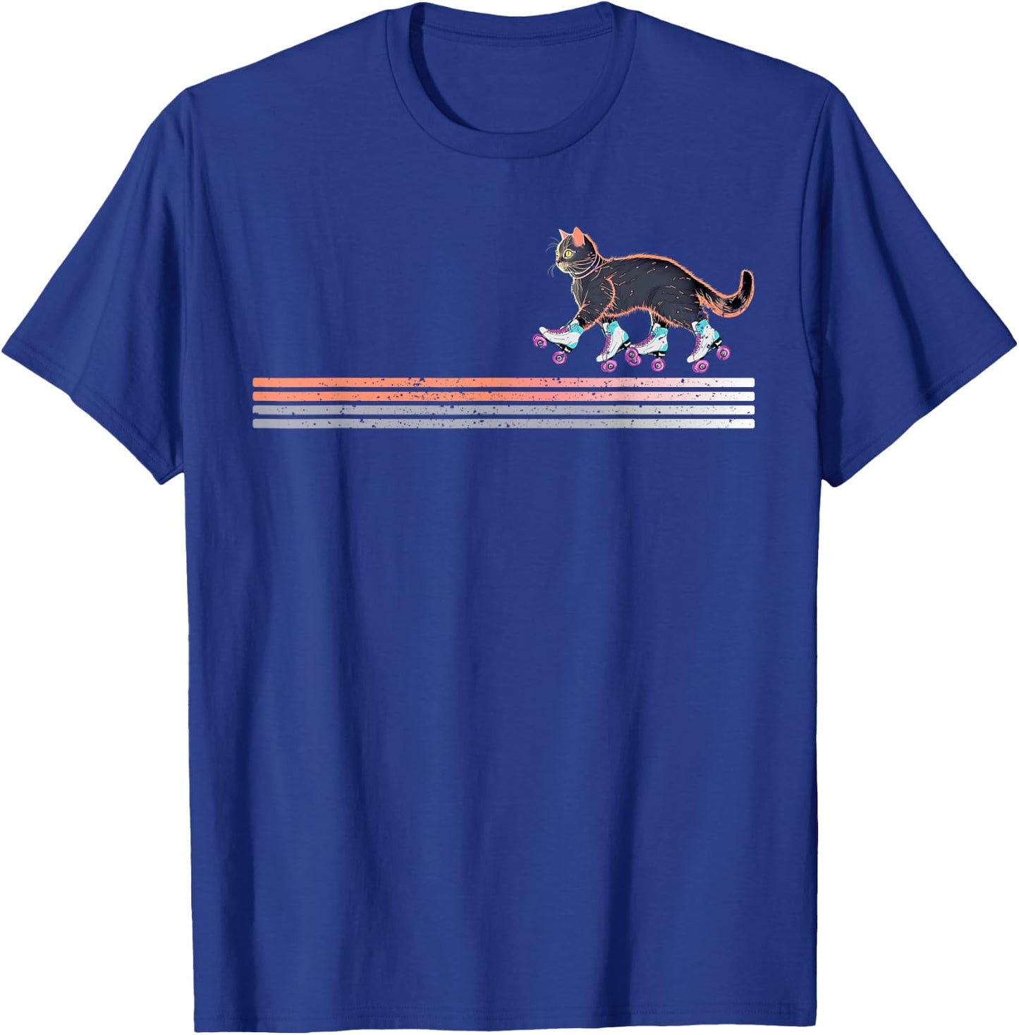 Retro Roller Skating Cats Derby Skater Girls T-Shirt - T-Shirt | Royal