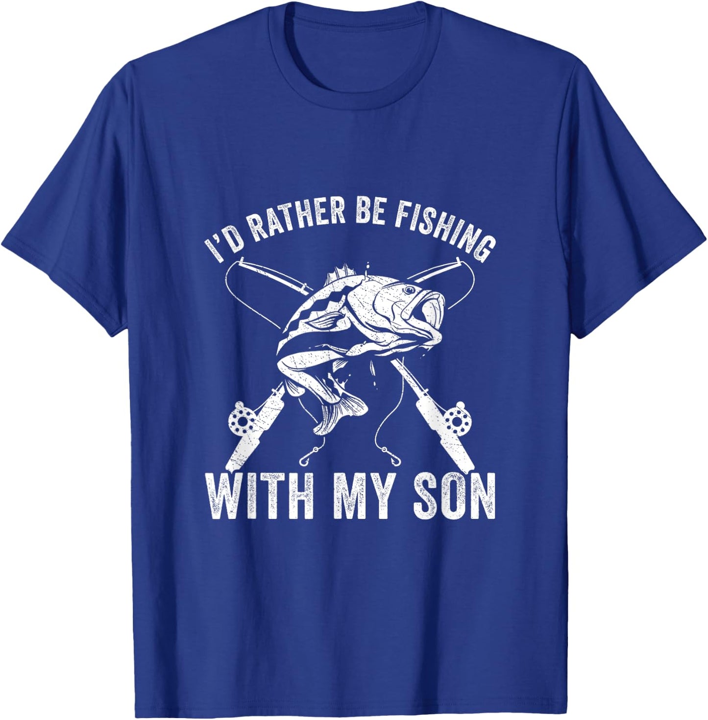 Father and Son Rather be Fishing with my Son Funny Fishing T-Shirt - T-Shirt | Royal