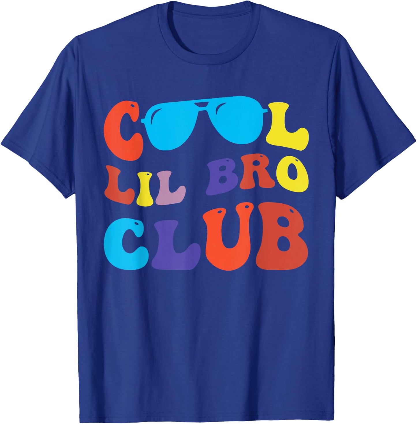 Groovy Retro Cool Lil Bro Club Funny Smile Happy Face T-Shirt - T-Shirt | Royal