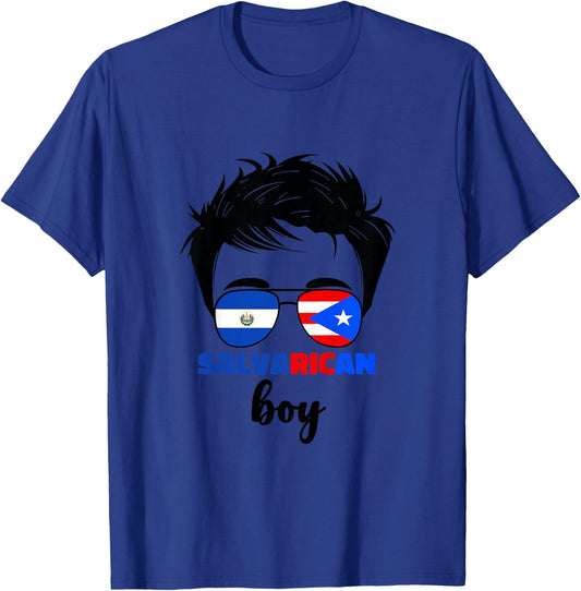 Kids Half Salvadorian And Puerto Rican Rico El Salvador Baby Boys T-Shirt - T-Shirt | Royal