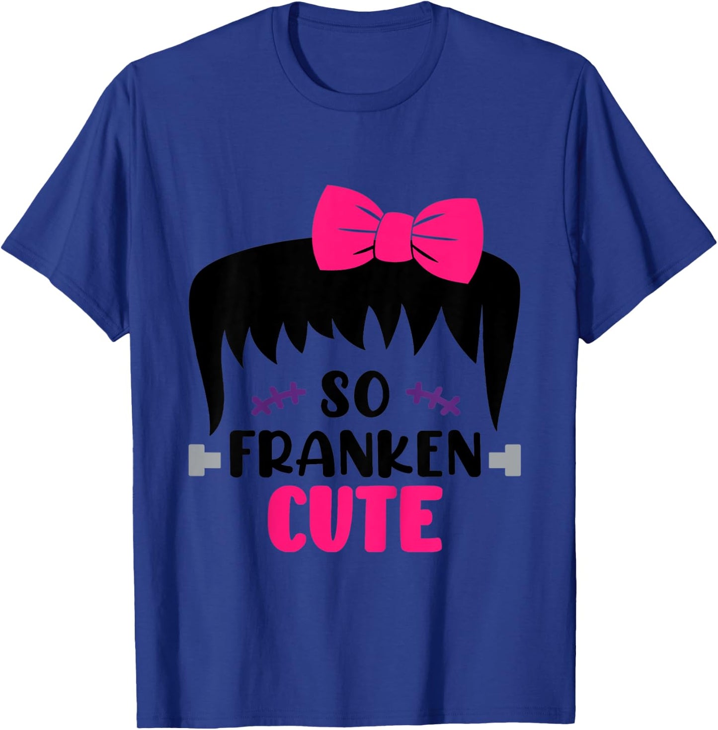 Kids So Franken Cute Toddler Girl Halloween Costume Scary Funny T-Shirt - T-Shirt | Royal