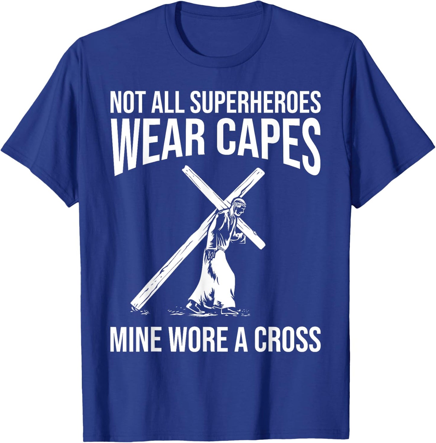 Funny Jesus Superhero Design Men Women Jesus Christ Cross T-Shirt - T-Shirt | Royal