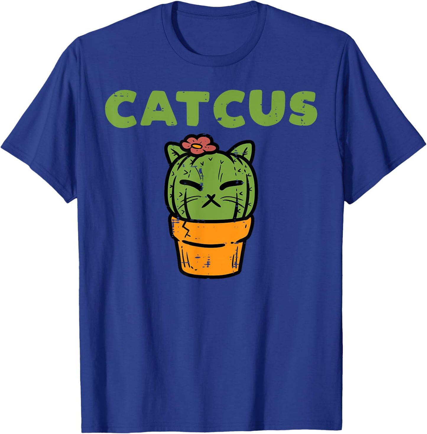 Cat Cactus Cute Succulent Plant Kitten Women Girls Kids T-Shirt - T-Shirt | Royal