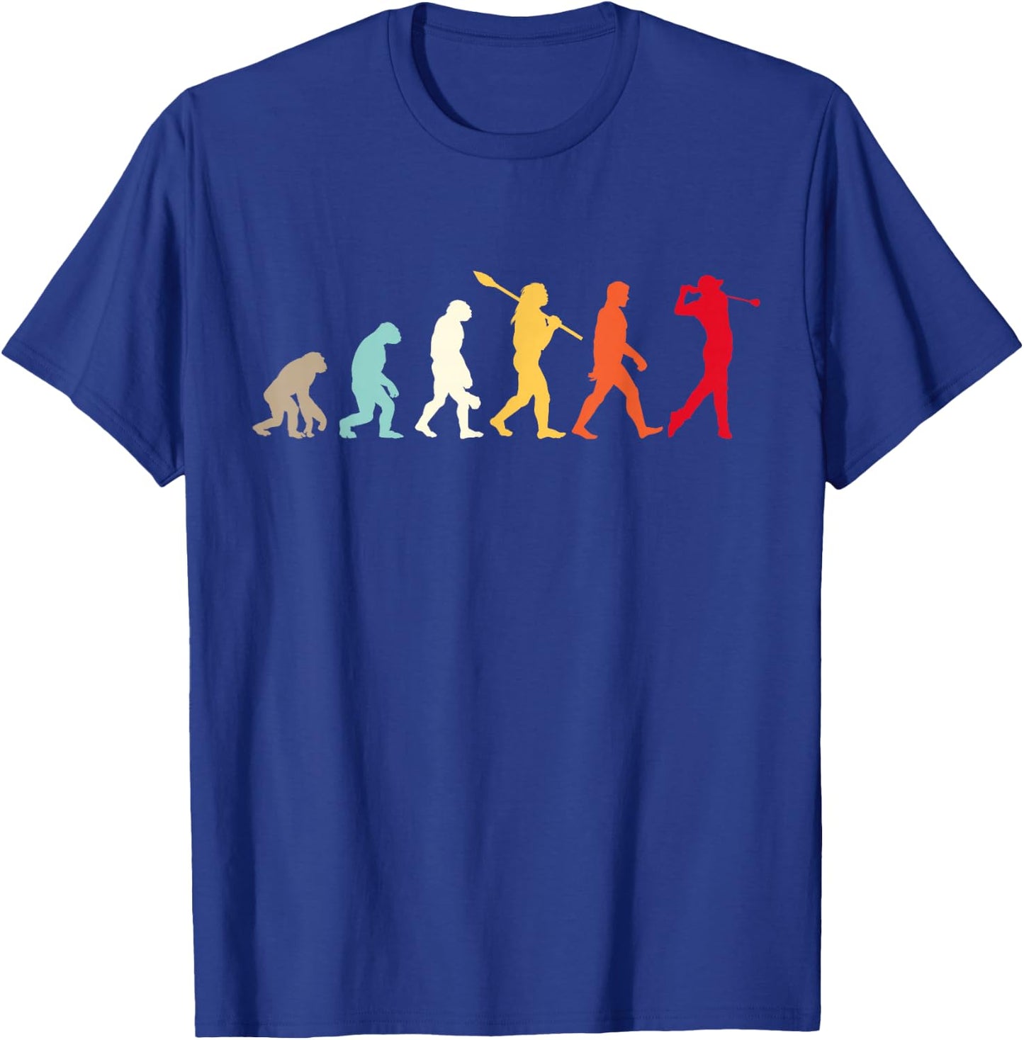 Retro Vintage Golfer Golf Player Lover Funny Golf Evolution T-Shirt - T-Shirt | Royal
