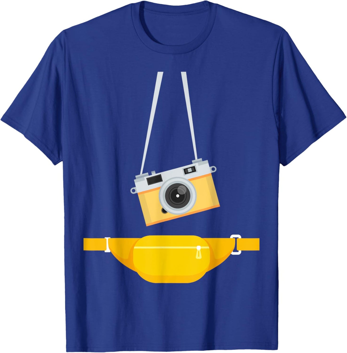 Fake Tourist Photographer Strap Hanging Camera & Bum Bag T-Shirt - T-Shirt | Royal