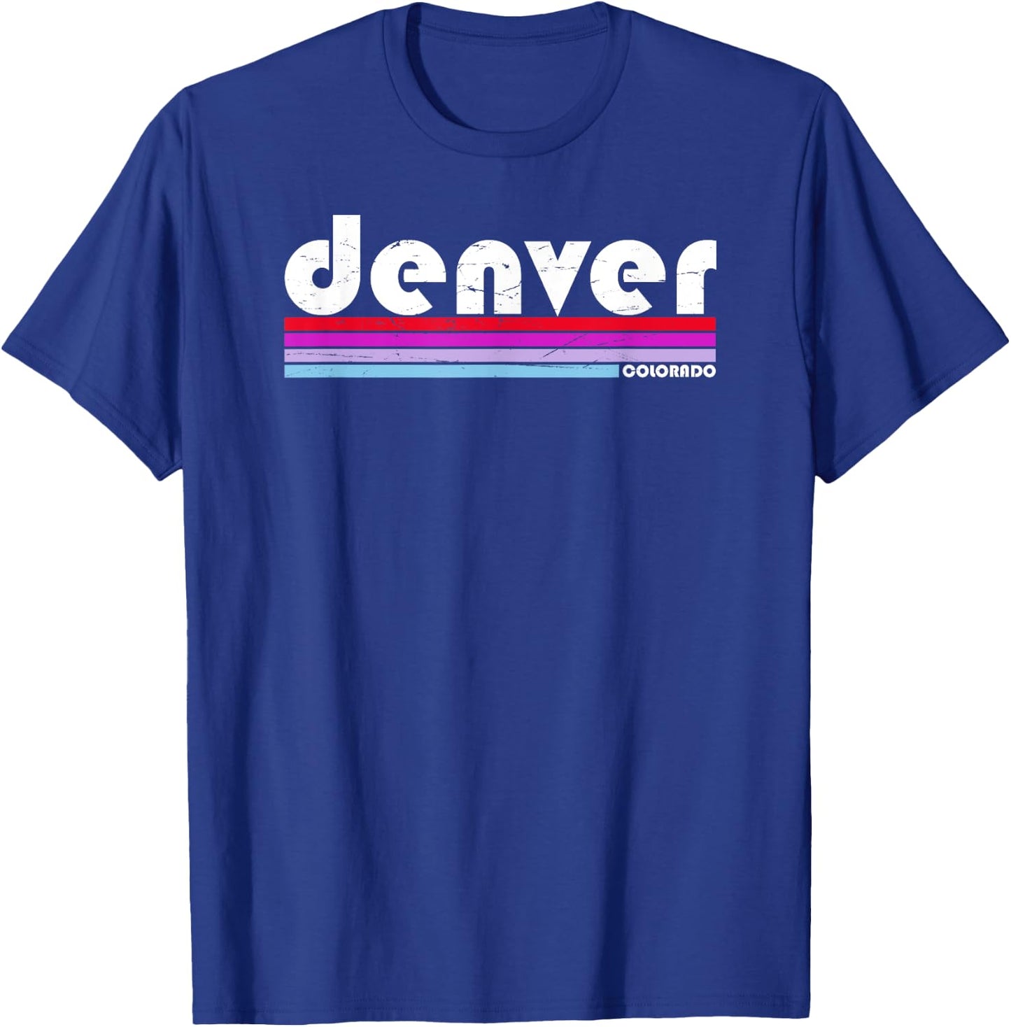 Denver Colorado City Retro T-Shirt - T-Shirt | Royal