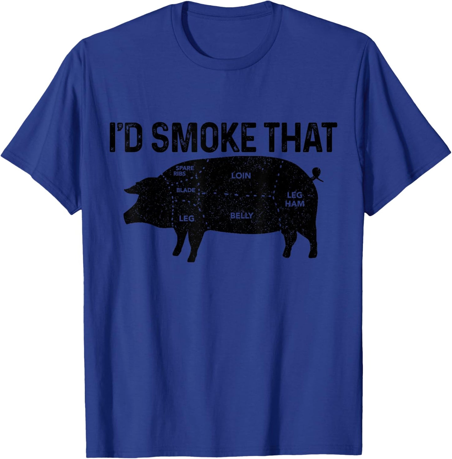 Chef Butcher BBQ I'd Smoke That Pig Pork Funny Father's Day T-Shirt - T-Shirt | Royal