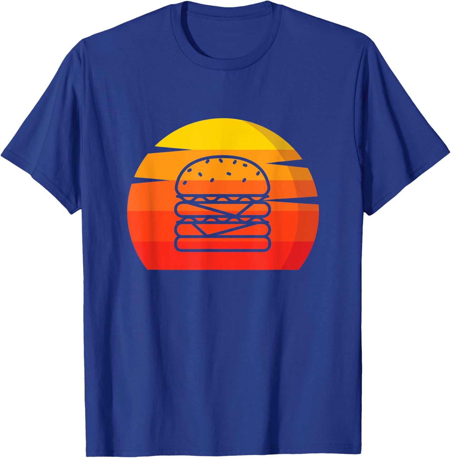 Retro Burger Vintage Design Cheeseburger T-Shirt - T-Shirt | Royal