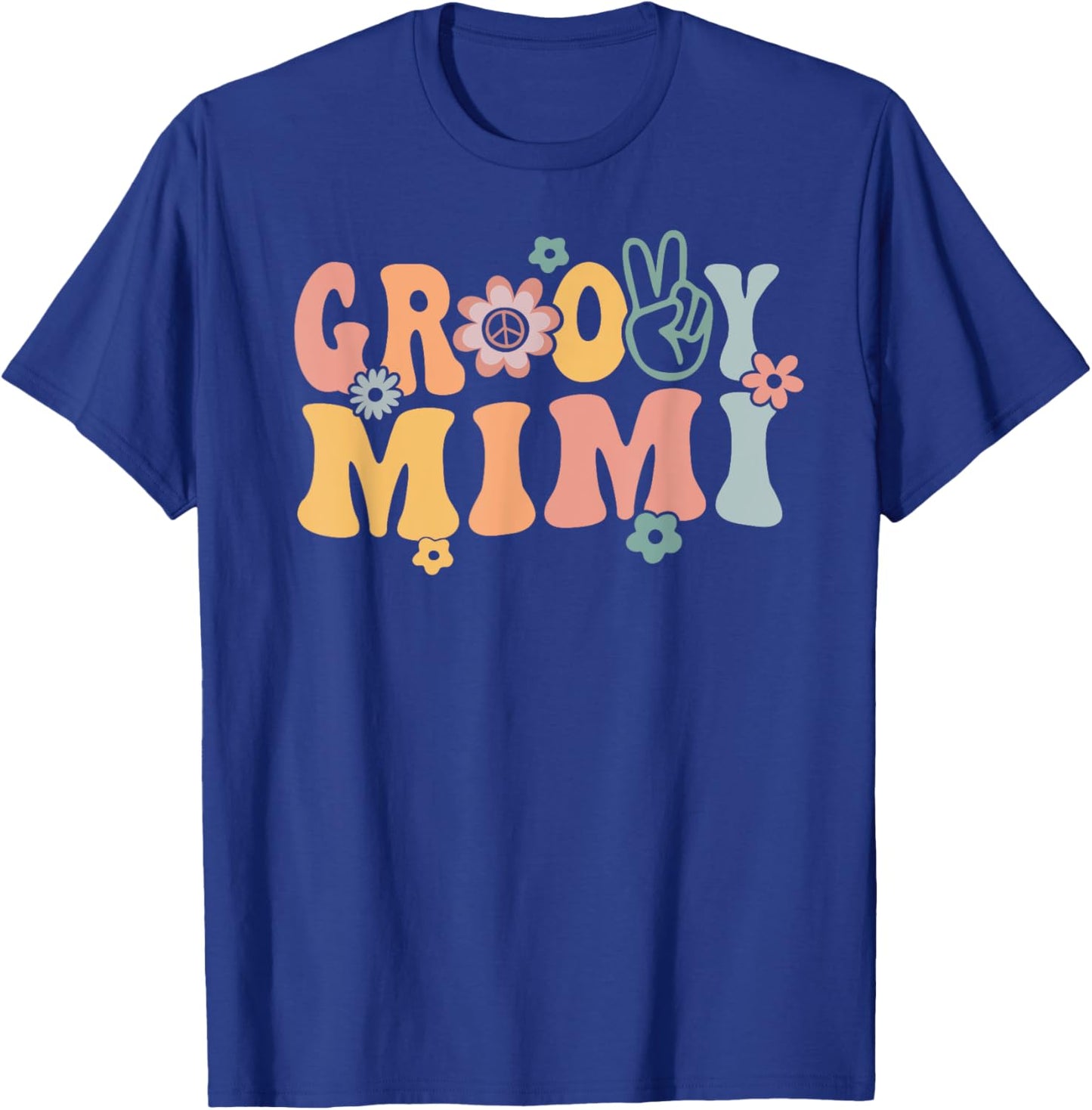 Groovy Mimi Retro Grandma Matching Family 1st Birthday Party T-Shirt - T-Shirt | Royal