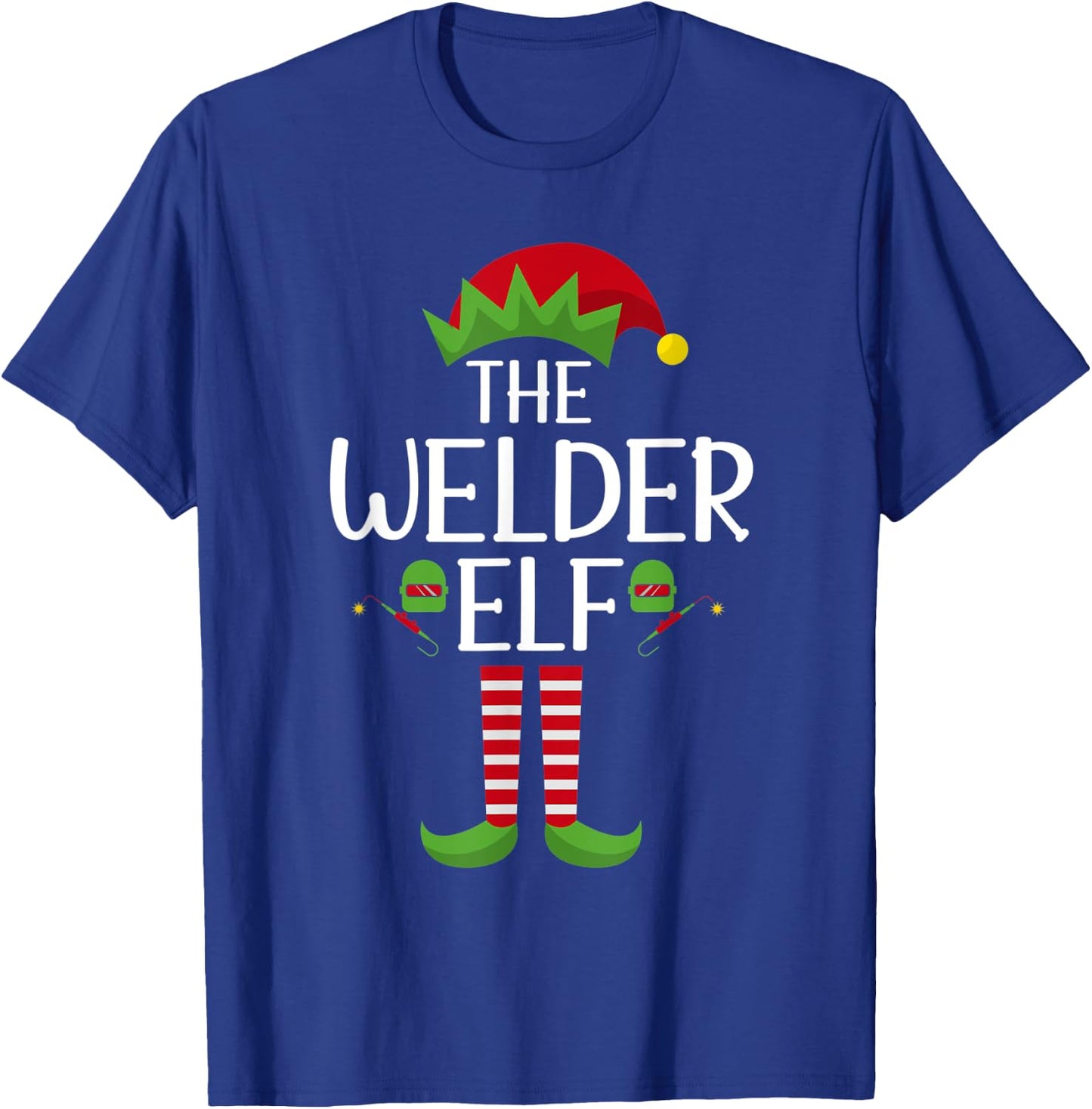 Elf Group Matching Family Christmas Costume The Welder Elf T-Shirt - T-Shirt | Royal