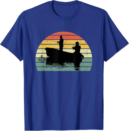 Father And Son Matching Fishing Partners Outdoor Camping T-Shirt - T-Shirt | Royal