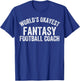Funny Fantasy Football Worlds Okayest Fantasy Football Coach T-Shirt - T-Shirt | Royal